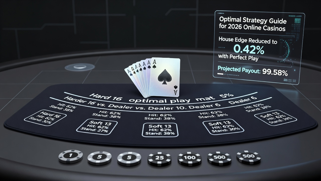 Blackjack strategy chart showing hit and stand recommendations